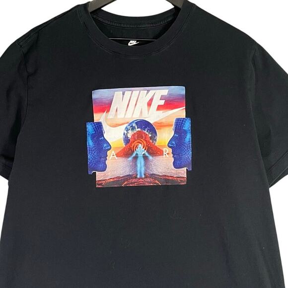 Nike‎ Air Graphic Tee Multicolor Head Print Black Cotton Short Sleeve T-Shirt XL - Picture 1 of 7